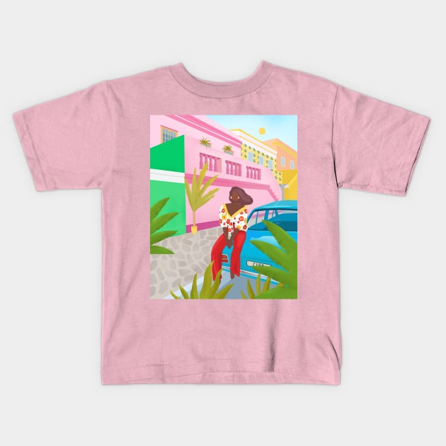 Tropical Girl Kids T-Shirt by Petras